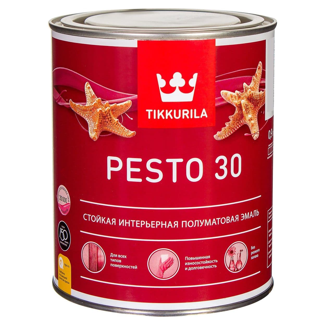 Купить Эмаль Tikkurila Песто 30 цвет белый 0.9 л