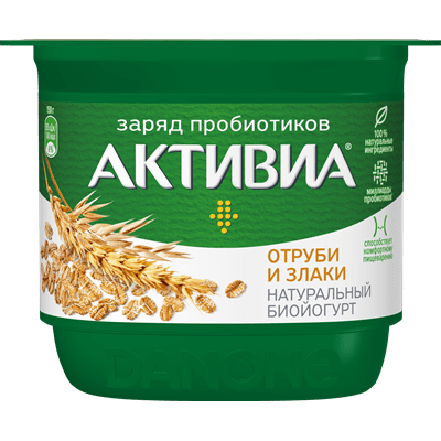 Купить  ЙОГУРТ DANONE АКТИВИА ОТРУБИ И ЗЛАКИ 150 Г. с доставкой на дом . Доставка продуктов Тюмень , доставка продуктов в Тюмени , dostavka-produktov-