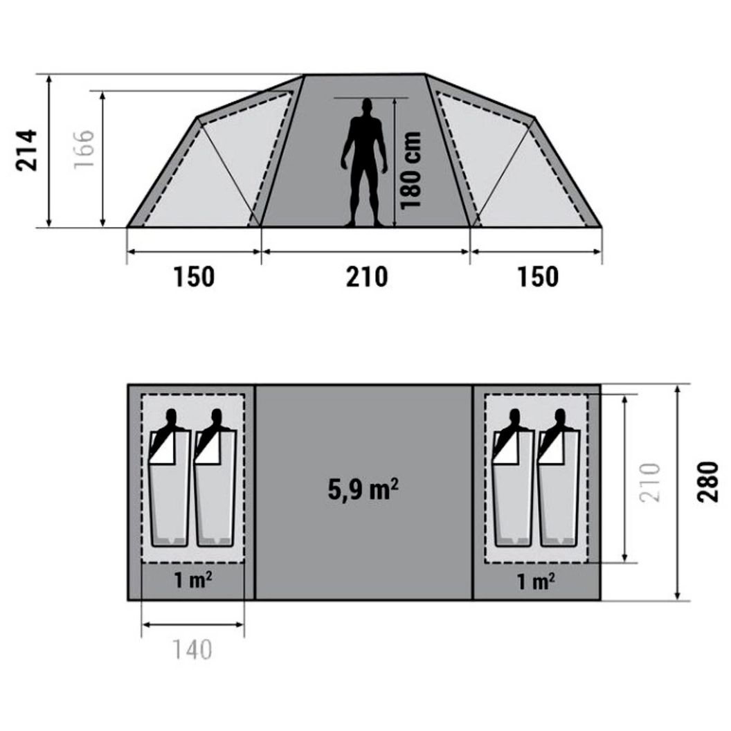 Купить Палатка 4х местная Quechua ARPENAZ 4.2, 485х240х190