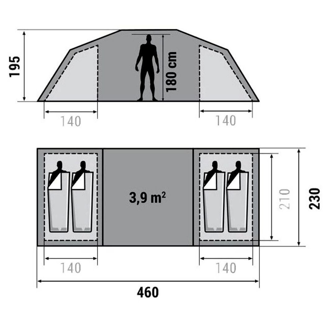 Купить Палатка 4х местная Quechua ARPENAZ 4.2, 485х240х190