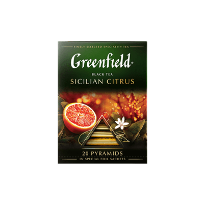 Купить GREENFIELD ЧАЙ ЧЕРНЫЙ С АРОМАТОМ КРАСНОГО АПЕЛЬСИНА SICILIAN CITRUS В САШЕ 20 ШТ. доставка продуктов Тюмень . доставка продуктов в Тюмени . дос