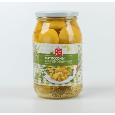 Купить ПАТИССОНЫ FINE LIFE МАРИНОВАННЫЕ 910 Г. с доставкой на дом . Доставка продуктов Тюмень , доставка продуктов в Тюмени , dostavka-produktov-tyume