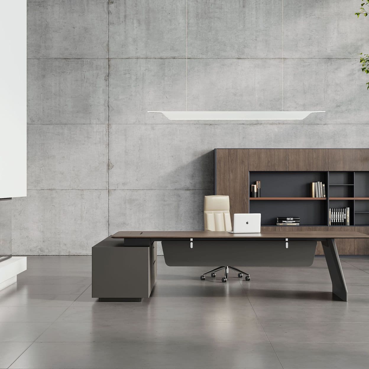 Купить Стол руководителя на опорной тумбе 2200*2050*750мм