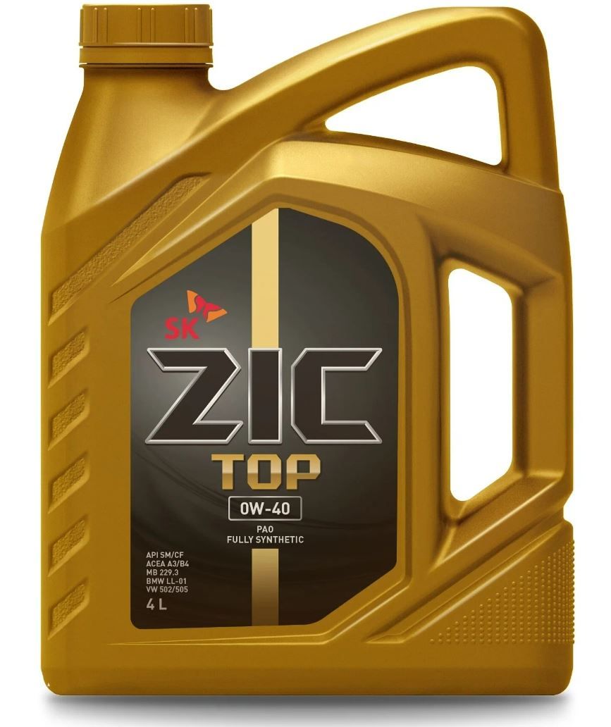 Купить Моторное масло ZIC Top, синтетическое, 0W-40, 4 л. 162900