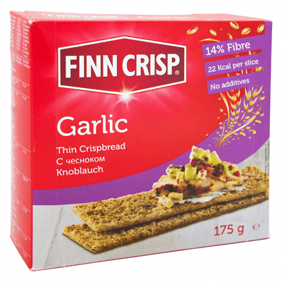 Купить СУХАРИКИ FINN CRISP С ЧЕСНОКОМ 175 Г. доставка продуктов Тюмень . доставка продуктов в Тюмени . доставка фруктов Тюмень . доставка фруктов в Тю