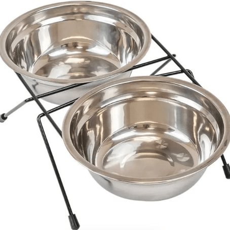 Купить HOMEPET D 18 см 2 х 0,7 л миска для домашних животных металлическая двойная на подставке