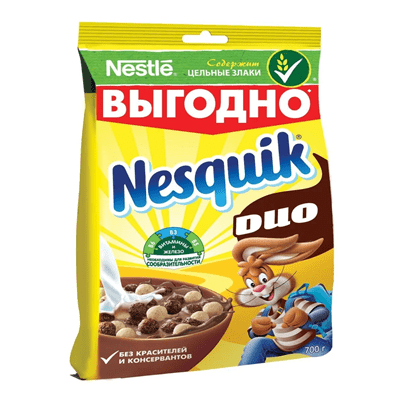 Купить ЗАВТРАК ГОТОВЫЙ NESQUIK DUO 700 Г. с доставкой на дом . Доставка продуктов Тюмень , доставка продуктов в Тюмени , dostavka-produktov-tyumen , d