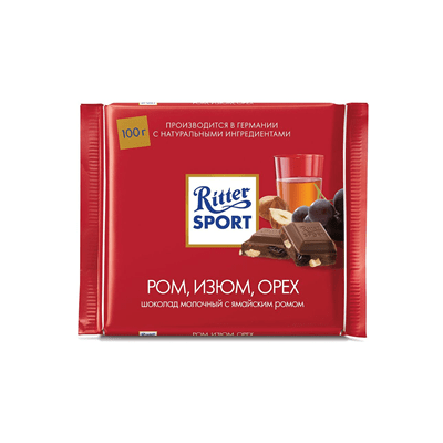 Купить RITTER SPORT ШОКОЛАД МОЛОЧНЫЙ РОМ ИЗЮМ ОРЕХ 100 Г. Х 12 ШТ. доставка продуктов Тюмень . доставка продуктов в Тюмени . доставка фруктов Тюмень .