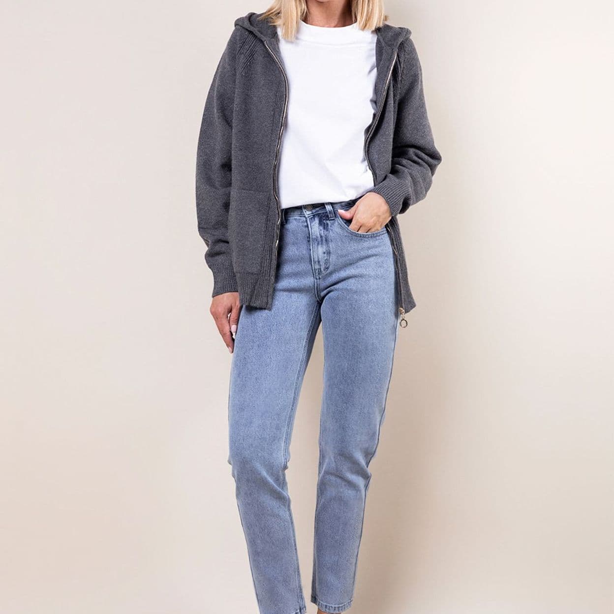 Купить Джинсы mom-fit из эластичного денима