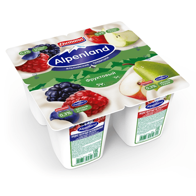 Купить ЙОГУРТОВЫЙ ПРОДУКТ EHRMANN ALPENLAND ЛЕСНАЯ ЯГОДА ЯБЛОКО И ГРУША 4 ШТ. Х 95 Г. с доставкой на дом . Доставка продуктов Тюмень , доставка продук