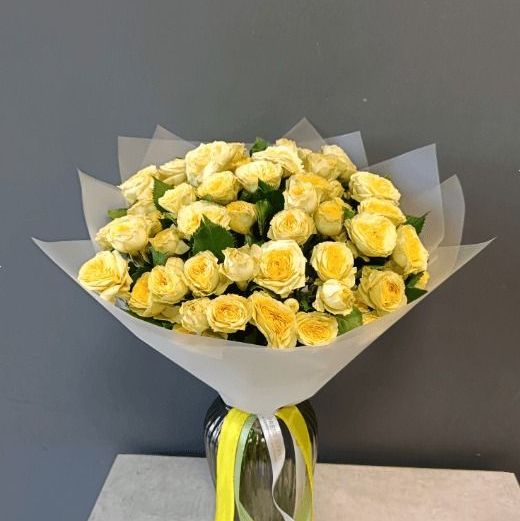 Купить Букет желтые кустовые пионовидные розы