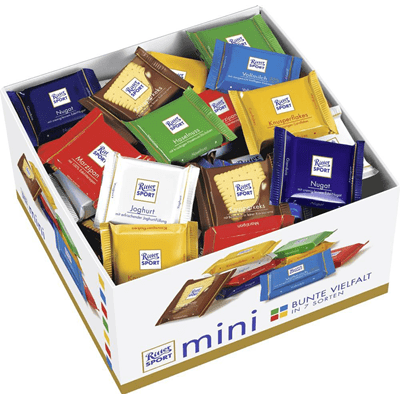 Купить RITTER SPORT НАБОР ПОРЦИОННОГО ШОКОЛАДА MINI 1,4 КГ. доставка продуктов Тюмень . доставка продуктов в Тюмени . доставка фруктов Тюмень . достав