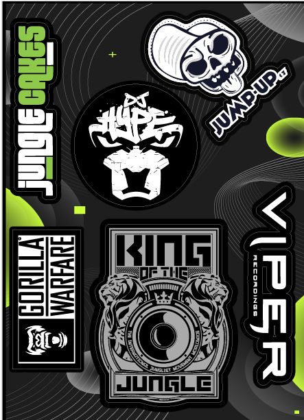Купить Набор стикеров DRUM&BASS Stickerpack - наклейки посвященные джангл музыке