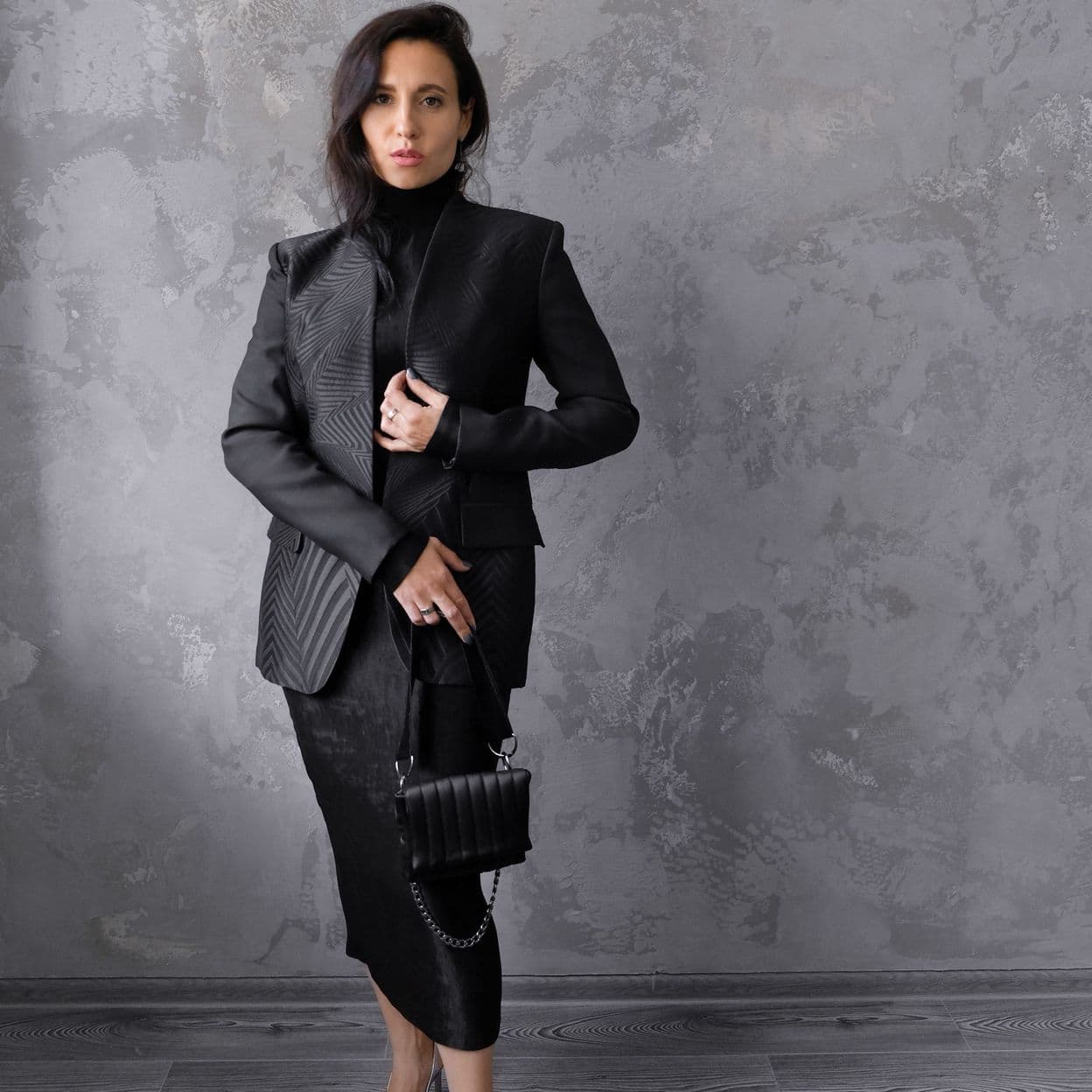 Купить Сумка стеганая AGLAIS в оттенке «Чёрный кобальт»