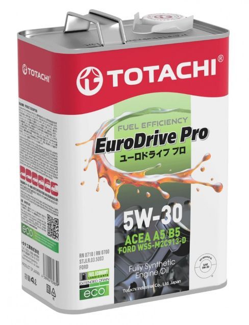 Купить Синтетическое моторное масло TOTACHI EURODRIVE PRO FE Fully Synthetic 5W-30 API SL, ACEA A5/B5 4л
