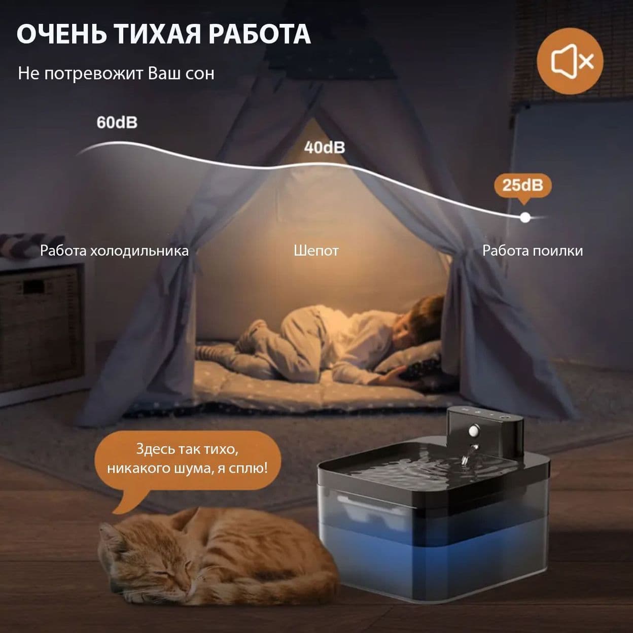 Купить Поилка беспроводная чёрная 2,2L