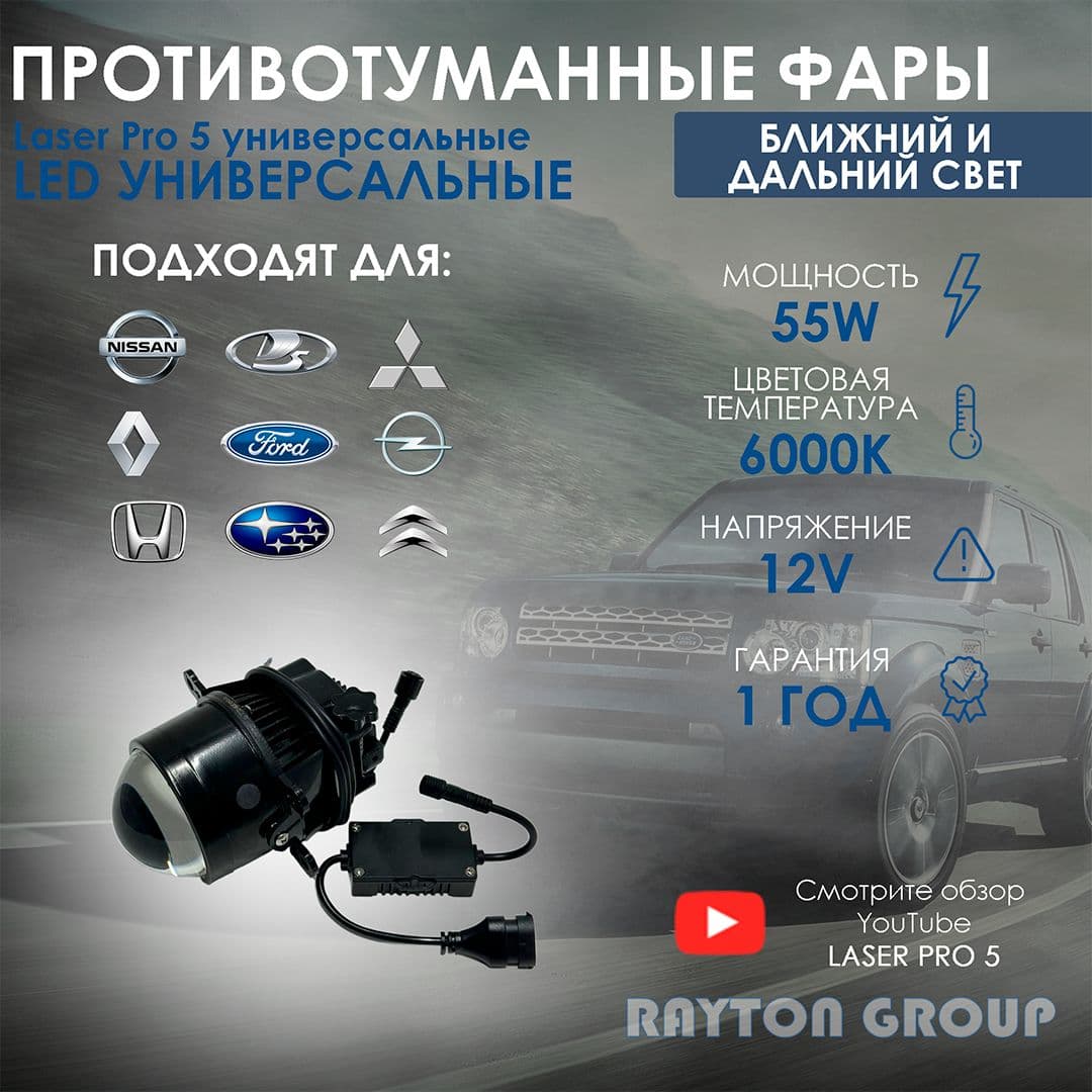 Купить Bi-Led противотуманные фары Laser Pro 5