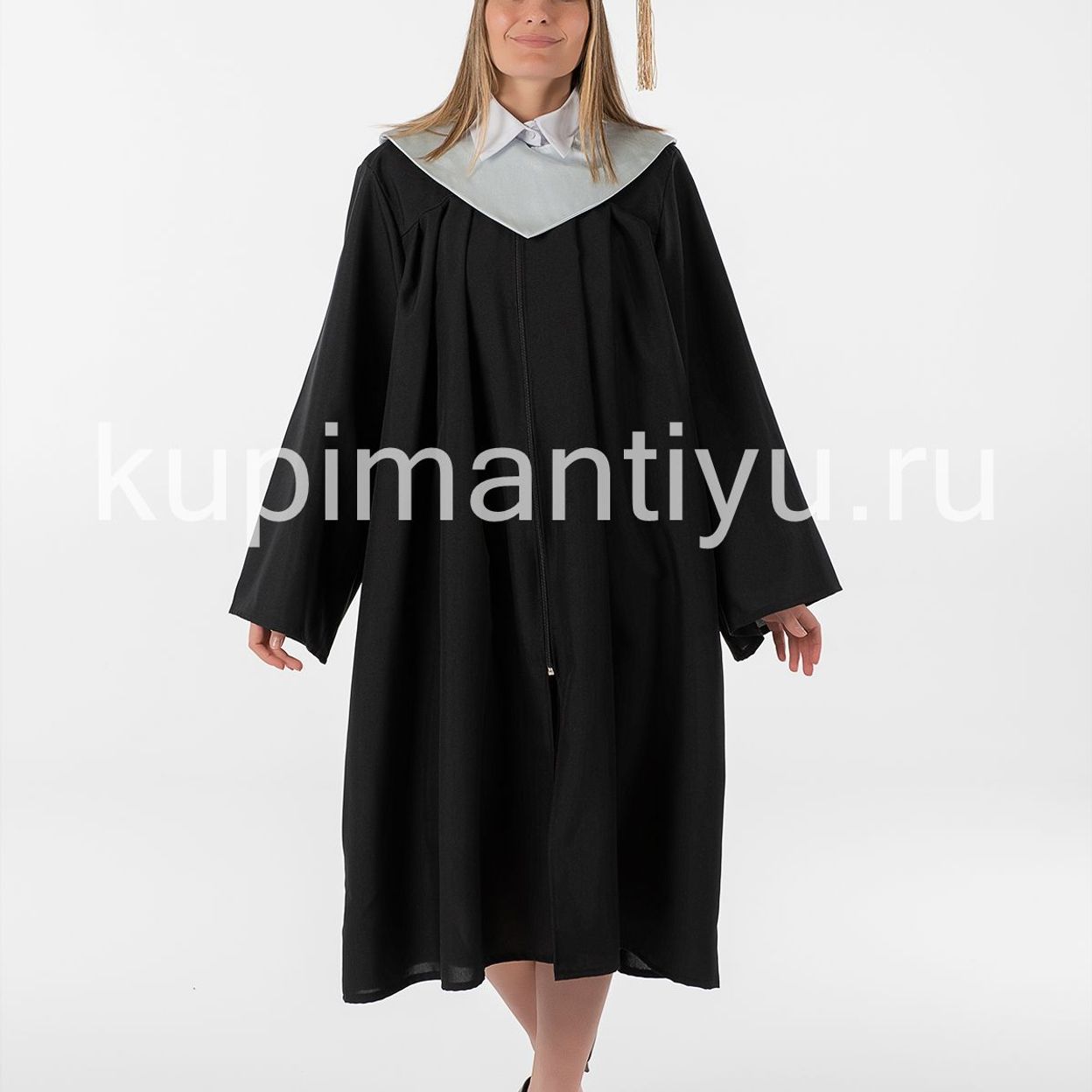 Купить Мантия магистра с шапочкой, розовая накидка серебряная