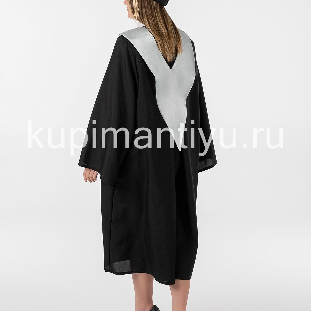 Купить Мантия магистра с шапочкой, розовая накидка серебряная