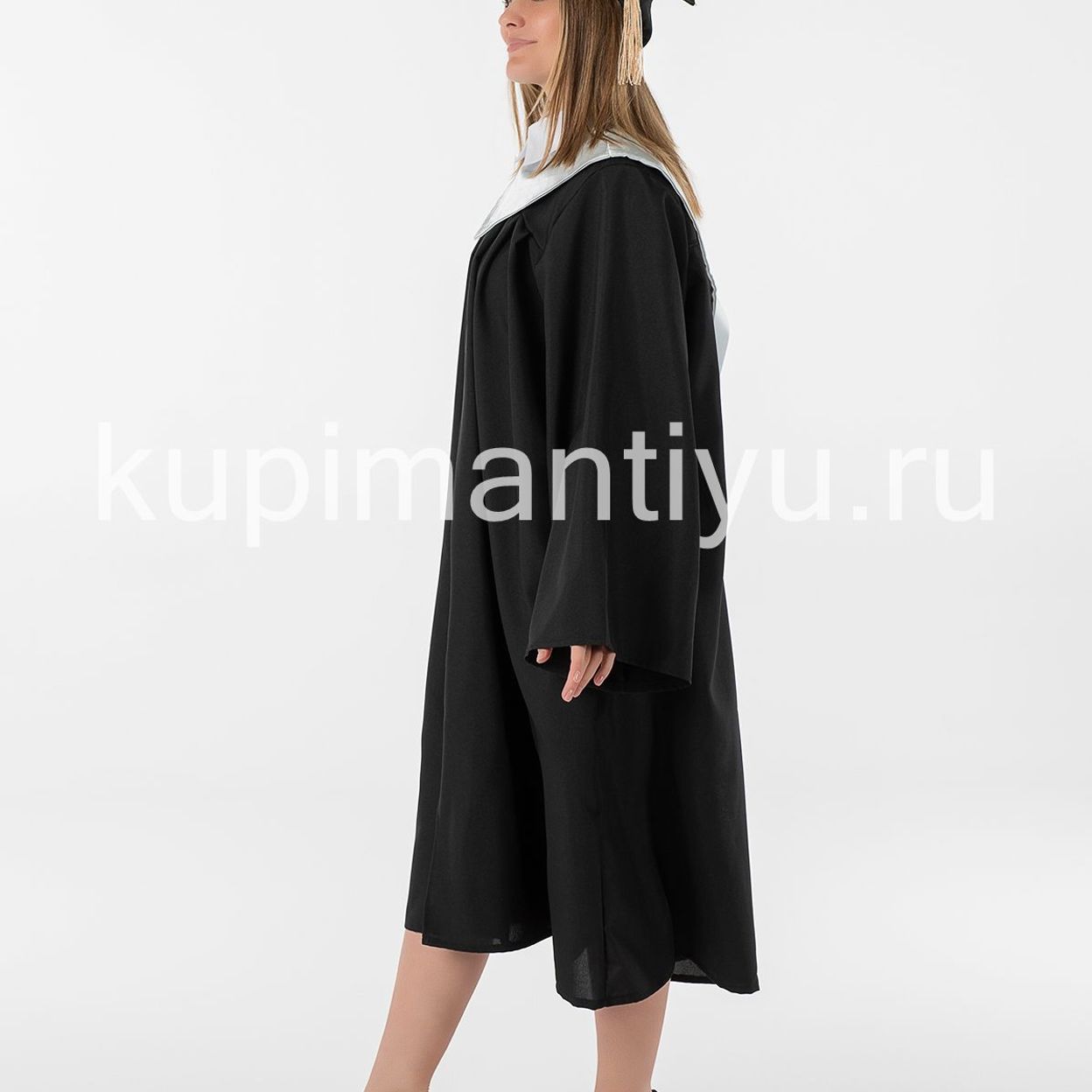 Купить Мантия магистра с шапочкой, розовая накидка серебряная