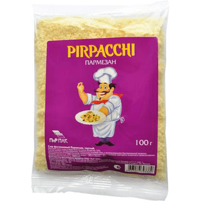 Купить СЫР ПАРМЕЗАН PIRPACCHI ТЕРТЫЙ 38% 100 Г . с доставкой на дом . Доставка продуктов Тюмень , доставка продуктов в Тюмени , dostavka-produktov-tyu