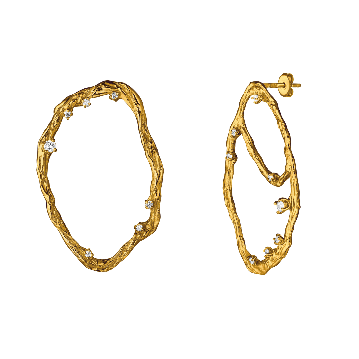 Купить Инсайт Серьги-пусеты овальные, позолота