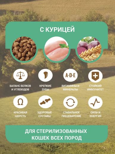 Купить Glance сухой корм для стерилизованных кошек с курицей 10 кг
