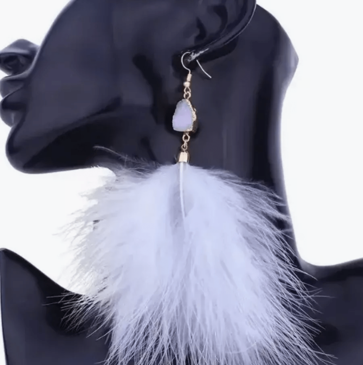 Купить Серьги «перья» белые и черные