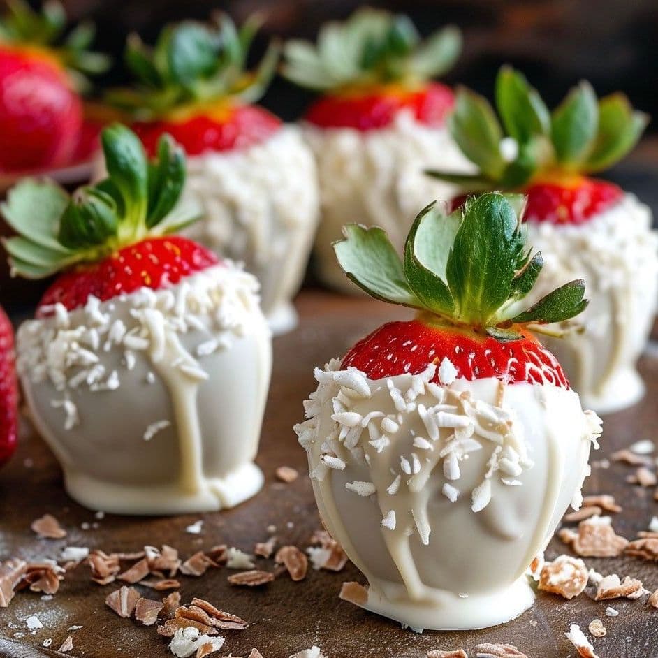Купить Клубника в белом шоколаде с кокосом🍓🥥
