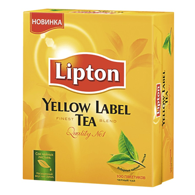 Купить LIPTON ЧАЙ ЧЕРНЫЙ БАЙХОВЫЙ YELLOW LABEL 100 ШТ. X 2 Г. доставка продуктов Тюмень . доставка продуктов в Тюмени . доставка фруктов Тюмень . дост