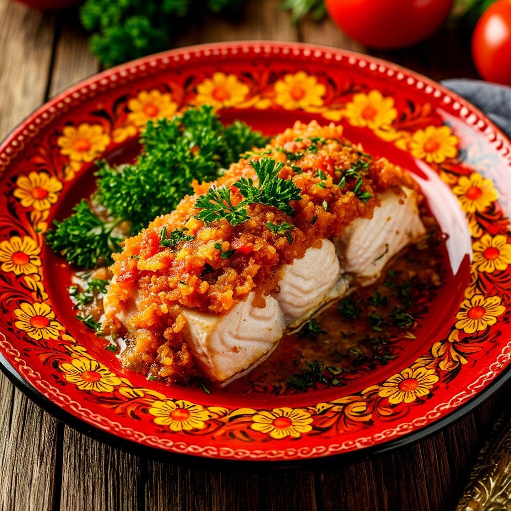 Купить Рыба под овощами