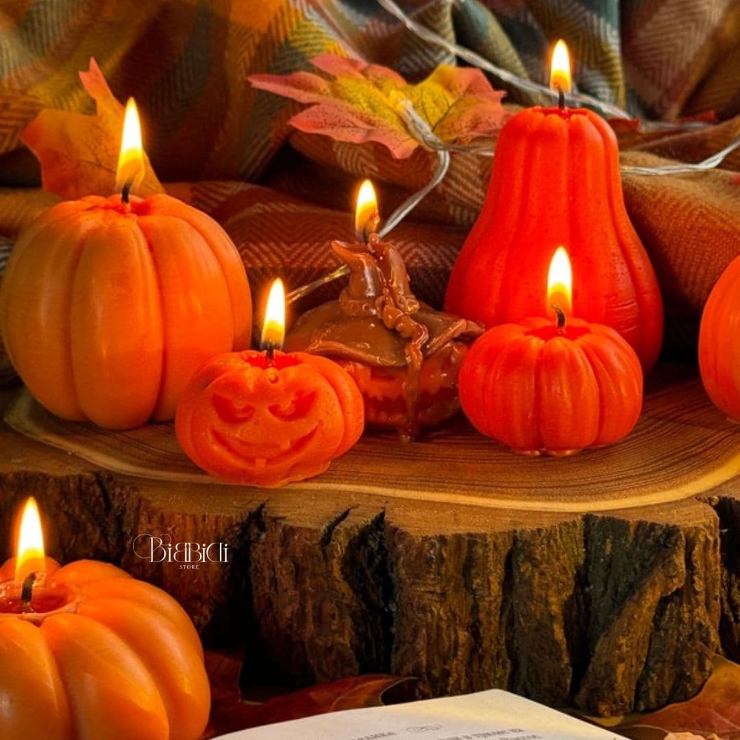 Купить Интерьерная свеча "Тыква" с ароматом печенья. Вид 4