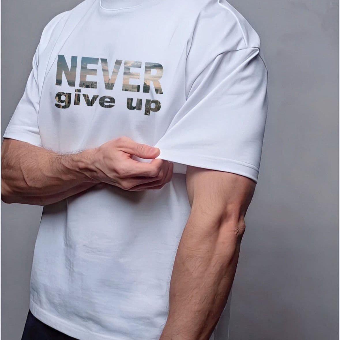 Купить Футболка oversize NEVER give up