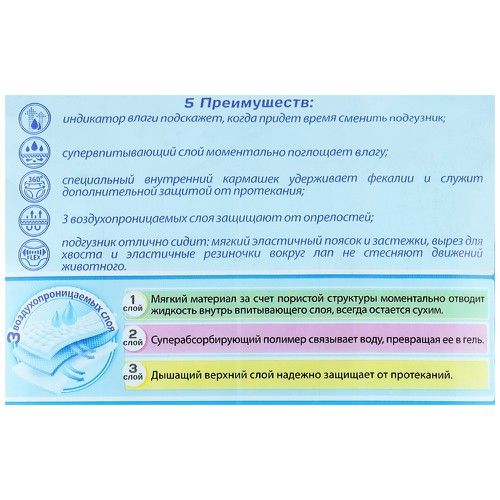 Купить Cliny Подгузники для Собак и Кошек размер