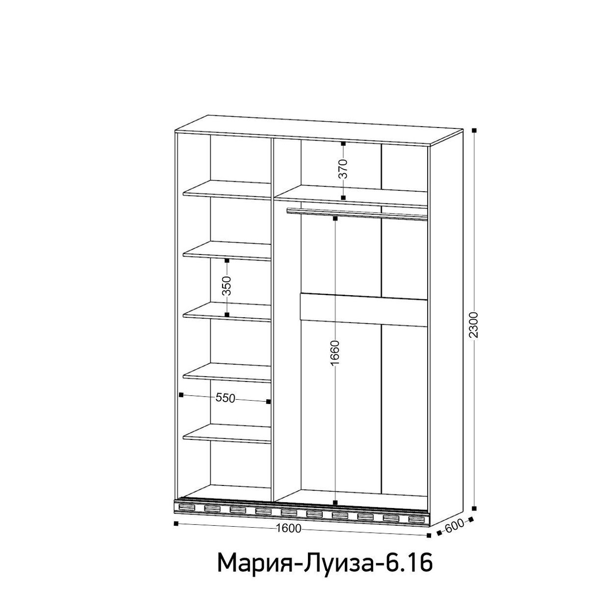 Купить «Мария Луиза 6.16 (с зеркалом)» шкаф купе