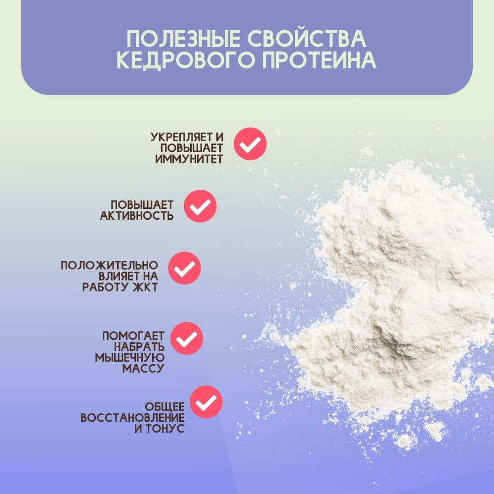 Купить Кедровый протеин 1000г. Народная Здрава (Белковый концентрат)