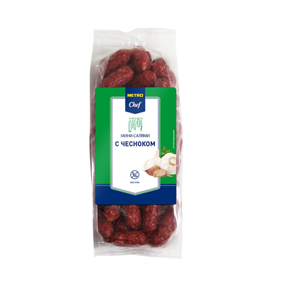 Купить МИНИ-САЛЯМИ METRO CHEF ЧЕСНОК 500 Г. доставка продуктов тюмень . доставка продуктов в тюмени . доставка фруктов тюмень . доставка фруктов в тюм