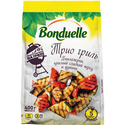 Купить СМЕСЬ ОВОЩНОЕ ТРИО ГРИЛЬ ЗАМОРОЖЕННАЯ BONDUELLE 400 Г. доставка продуктов тюмень . доставка продуктов в тюмени . доставка фруктов тюмень . дост