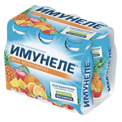 Купить НАПИТОК КИСЛОМОЛОЧНЫЙ ИМУНЕЛЕ МУЛЬТИФРУКТ 1,2% В УПАКОВКЕ 6 ШТ. Х 100 Г .  доставка продуктов тюмень . доставка продуктов в тюмени . доставка ф