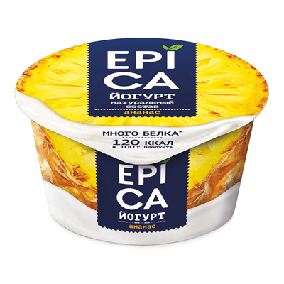 Купить  ЙОГУРТ EPICA АНАНАС 130 Г. с доставкой на дом . Доставка продуктов Тюмень , доставка продуктов в Тюмени , dostavka-produktov-tyumen , dostavka