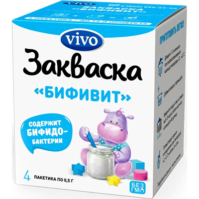 Купить ЗАКВАСКА VIVO БИФИВИТ 4 ШТ. Х 0,5 Г. доставка продуктов Тюмень . доставка продуктов в Тюмени . доставка фруктов Тюмень . доставка фруктов в Тюм