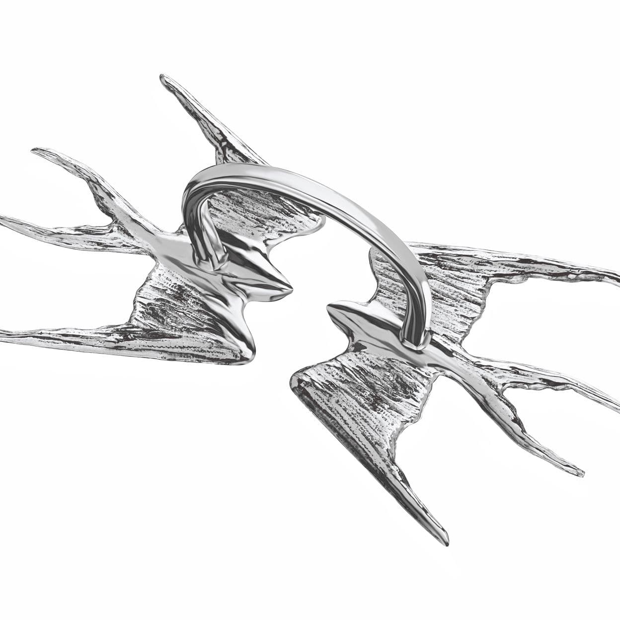 Купить MY SWALLOWS 2.0 Кольцо безразмерное с большими ласточками, платинирование