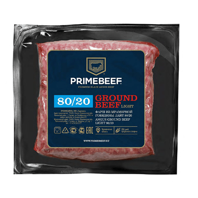 Купить ФАРШ ИЗ МРАМОРНОЙ ГОВЯДИНЫ ЗАМОРОЖЕННЫЙ ПРАЙМБИФ 80/20 2 КГ. доставка продуктов тюмень . доставка продуктов в тюмени . доставка фруктов тюмень 