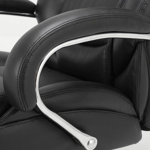 Купить Кресло из натуральной кожи BRABIX PREMIUM "Pride HD-100", НАГРУЗКА до 250 кг, черное. Артикул 531940