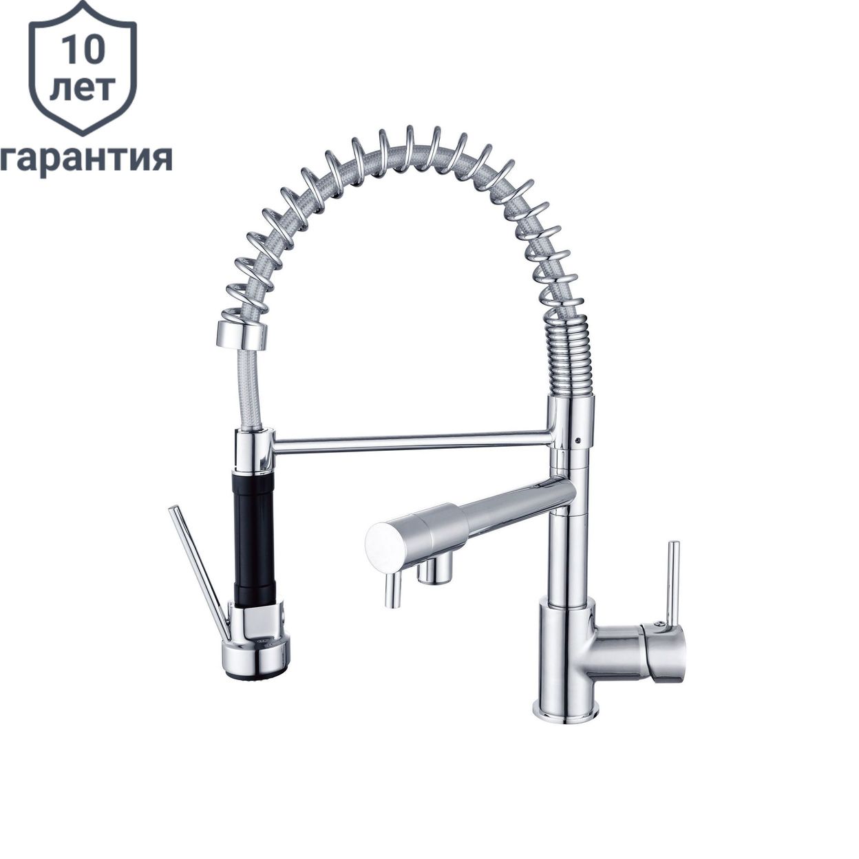 Купить Смеситель для кухни Delinia Alain Профи с гибким изливом 46 см цвет хром