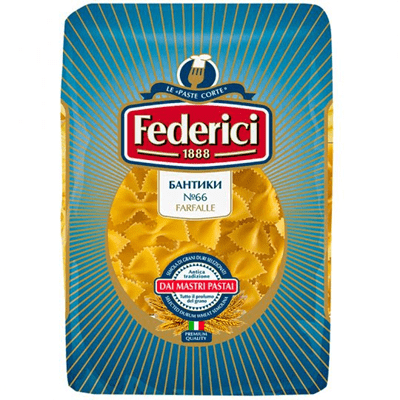 Купить МАКАРОНЫ FEDERICI FARFALLE БАНТИКИ №66 400 Г. доставка продуктов Тюмень . доставка продуктов в Тюмени . доставка фруктов Тюмень . доставка фрук