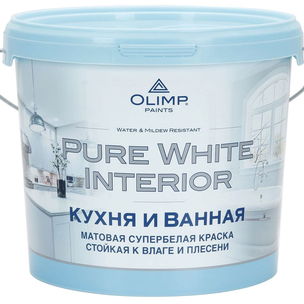 Купить Краска для кухонь и ванных комнат Husky Olimp акриловая цвет белый база А 5 л