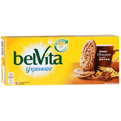 Купить ПЕЧЕНЬЕ BELVITA УТРЕННЕЕ КАКАО 225 Г. доставка продуктов Тюмень . доставка продуктов в Тюмени . доставка фруктов Тюмень . доставка фруктов в Тю