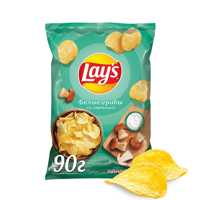 Купить ЧИПСЫ LAY'S БЕЛЫЕ ГРИБЫ СО СМЕТАНОЙ КАРТОФЕЛЬНЫЕ 90 Г. с доставкой на дом . Доставка продуктов Тюмень , доставка продуктов в Тюмени , dostavka-