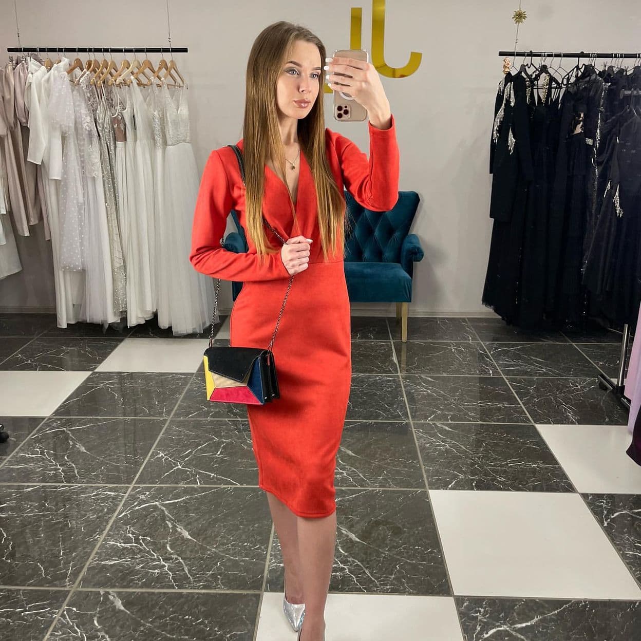 Купить Платье миди из замши